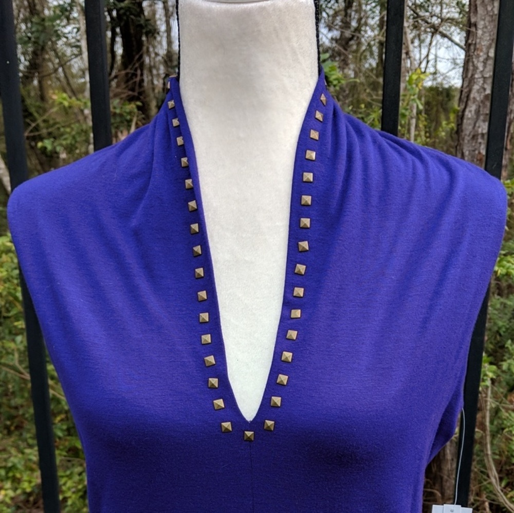 Royal purple studded shirt- Sale! - Picture 2 of 5